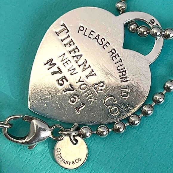 Tiffany & Co. Beaded 34” Chain Return to Tiffany Heart Tag Necklace in Silver - Picture 11 of 14